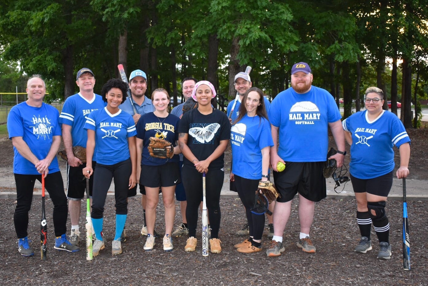 Group photo of Coed Rec Softball Team Hail Mary during the Summer 2022 campaign