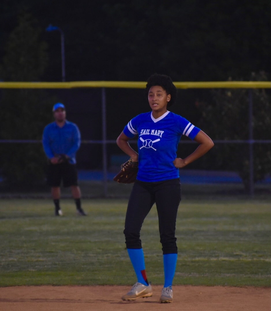 Shaleeta at second-base for Hail Mary