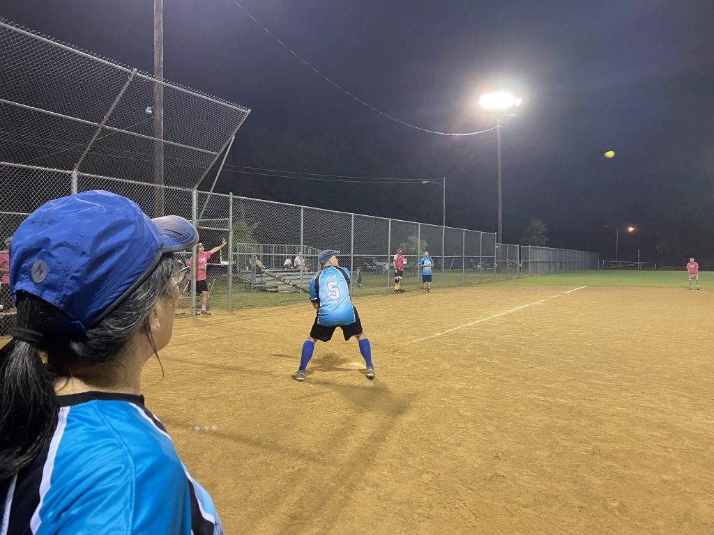 Brian (OF) waits for high pitch