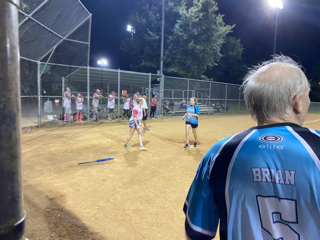 A baseball field with a fence around it suitable for Coed Rec Photos.