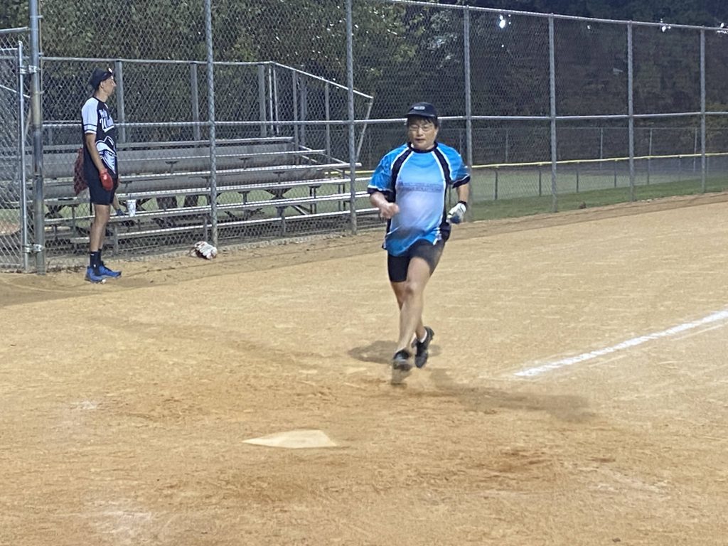 Another Hail Mary softball runner scores!