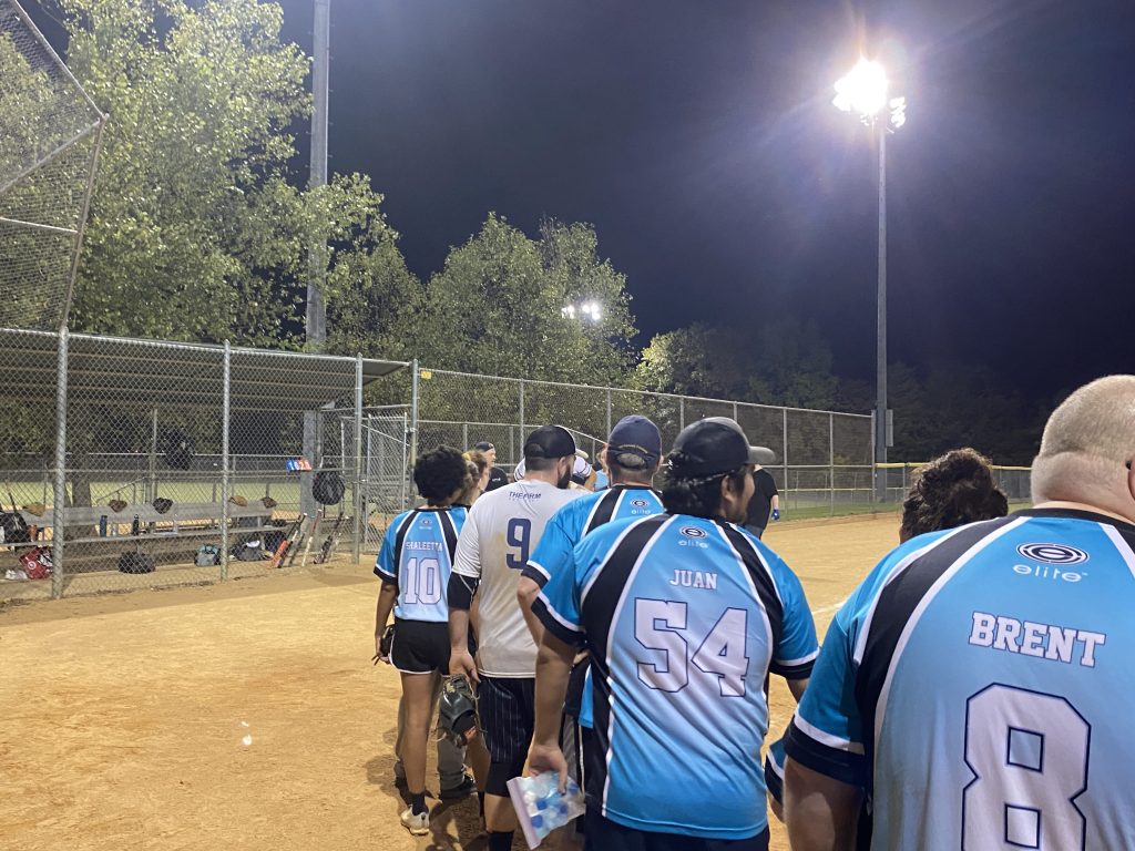 After collecting another win, Hail Mary lines up to greet our opponents and thank then for a great game. 